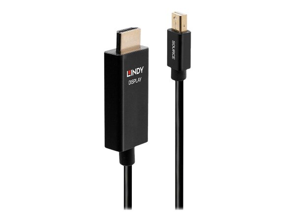 LINDY 0.5m Aktives Mini DisplayPort an H Verbindet Geräte mit MiniDP-Ausgang mit einem 4K60Hz HDMI Display