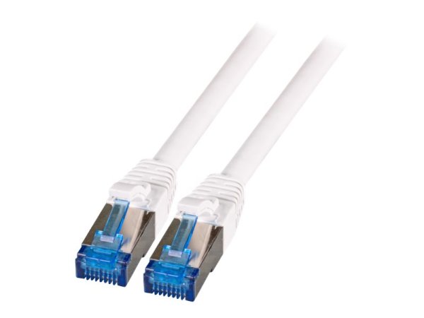 EFB RJ45 Patchkabel S/FTP Cat6A Superflex LSZH WEISS Laenge 0,25m 10Gbit 500Mhz 100 Prozent Kupfer mit Cat 7 Rohkabel