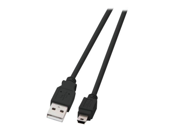 EFB USB2.0 Anschlusskabel 0,5m SCHWARZ Stecker A auf Stecker Mini B