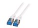 EFB RJ45 Patchkabel S/FTP Cat6A Superflex LSZH WEISS Laenge 0,5m 10Gbit 500Mhz 100 Prozent Kupfer mit Cat 7 Rohkabel