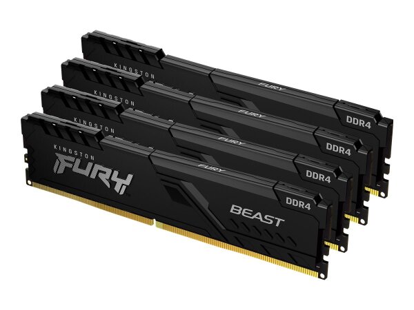 KINGSTON 64GB 3200MHz DDR4 CL16 DIMM Kit of 4 FURY Beast Black