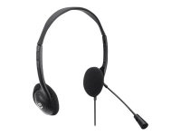 MANHATTAN Stereo USB-Headset Federleichtes ohraufliegendes Design On-Ear kabelgebunden USB-A-Stecker verstellbares Mikrofon schwarz