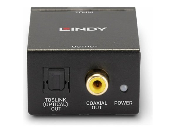 LINDY AD-Wandler RCA an TosLink optis Konvertiert analoge Audiosignale in digitale Audiodaten