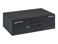 MANHATTAN KVM Switch HDMI/USB 4x1 Dual-Monitor Video 4K 30Hz