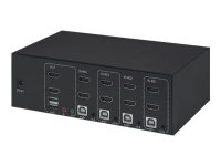 MANHATTAN KVM Switch HDMI/USB 4x1 Dual-Monitor Video 4K 30Hz