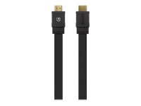 MANHATTAN Flaches High Speed HDMI-Kabel mit Ethernet-Kanal 4K60Hz UHD Stecker/Stecker 3m HDR HEC ARC vergoldete Kontakte schwarz