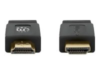 MANHATTAN Flaches High Speed HDMI-Kabel mit Ethernet-Kanal 4K60Hz UHD Stecker/Stecker 5m HDR HEC ARC vergoldete Kontakte schwarz