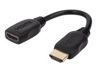 MANHATTAN HDMI-Verlängerungskabel mit Ethernet-Kanal 4K60Hz UHD Stecker auf Buchse HEC ARC 3D 18 Gbit/s Bandbreite 20 cm schwarz