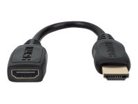 MANHATTAN HDMI-Verlängerungskabel mit Ethernet-Kanal 4K60Hz UHD Stecker auf Buchse HEC ARC 3D 18 Gbit/s Bandbreite 20 cm schwarz