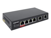 INTELLINET 6-Port Fast Ethernet Switch 3 PoE- und 1 x High-Power PoE-Ports 2xRJ45 Uplink Ports 65W PoE-Strombudget PoE-Extendermodus