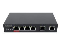 INTELLINET 6-Port Fast Ethernet Switch 3 PoE- und 1 x High-Power PoE-Ports 2xRJ45 Uplink Ports 65W PoE-Strombudget PoE-Extendermodus