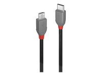 LINDY 3m USB 2.0 Typ C an Micro-B Kabel Anthra Line