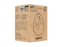 LOGITECH Lift for Business Vertical mouse ergonomic 6 buttons wireless Bluetooth 2.4 GHz Bolt USB receiver off-white