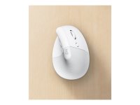 LOGITECH Lift for Business Vertical mouse ergonomic 6 buttons wireless Bluetooth 2.4 GHz Bolt USB receiver off-white