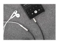 MANHATTAN Audio-Verlängerungskabel Aux 3,5mm Klinke Stecker auf Buchse 1m vergoldete Kontakte Slim Design schwarz/silber