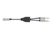 MANHATTAN Headset-Adapterkabel Aux Y-Audiosplitter Buchse auf 2x Stecker teilt einzelnen Headsetstecker in Mikrofon und Audiostecker