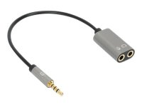 MANHATTAN Headset-Adapterkabel Y-Audiosplitter Stecker auf 2 x Buchse verteilt einzelne 3,5 mm-Buchse auf Mikrofon- und Audioausgang