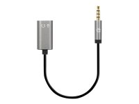 MANHATTAN Headset-Adapterkabel Y-Audiosplitter Stecker auf 2 x Buchse verteilt einzelne 3,5 mm-Buchse auf Mikrofon- und Audioausgang