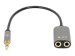 MANHATTAN Headset-Adapterkabel Y-Audiosplitter Stecker auf 2 x Buchse verteilt einzelne 3,5 mm-Buchse auf Mikrofon- und Audioausgang