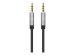 MANHATTAN Audiokabel Aux / 3,5mm Klinke Zwei 3,5mm-Klinkenstecker 1 m vergoldete Kontakte Slim Design schwarz/silber