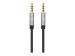 MANHATTAN Audiokabel Aux / 3,5mm Klinke Zwei 3,5mm-Klinkenstecker 1 m vergoldete Kontakte Slim Design schwarz/silber