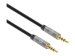 MANHATTAN Audiokabel Aux / 3,5 mm Klinke Zwei 3,5 mm-Klinkenstecker 3 m vergoldete Kontakte Slim Design schwarz/silber