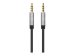 MANHATTAN Audiokabel Aux / 3,5 mm Klinke Zwei 3,5 mm-Klinkenstecker 5 m vergoldete Kontakte Slim Design schwarz/silber