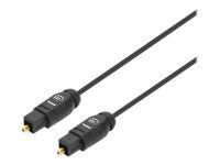 MANHATTAN Toslink Digitales Optisches Audiokabel 2 x Toslink S/PDIF-Stecker 2 m vergoldete Kontakte schwarz