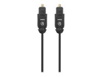 MANHATTAN Toslink Digitales Optisches Audiokabel 2 x Toslink S/PDIF-Stecker 2 m vergoldete Kontakte schwarz