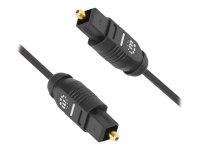 MANHATTAN Toslink Digitales Optisches Audiokabel 2 x Toslink S/PDIF-Stecker 3 m vergoldete Kontakte schwarz