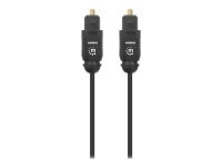 MANHATTAN Toslink Digitales Optisches Audiokabel 2 x Toslink S/PDIF-Stecker 3 m vergoldete Kontakte schwarz