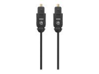 MANHATTAN Toslink Digitales Optisches Audiokabel 2 x Toslink S/PDIF-Stecker 5 m vergoldete Kontakte schwarz