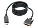 EATON TRIPPLITE DisplayPort to DVI Adapter Cable DP with Latches to DVI-D Single Link M/M 6ft. 1,8m