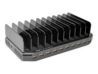 EATON TRIPPLITE 10Port USB Charging Station with Adjustable Storage 12V 8A 96W USB Charger Output Schuko Power Cord