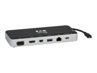 EATON TRIPPLITE USB Dock Triple Display 4K HDMI & mDP VGA USB 3.2 Gen 1 USB-A/C Hub GbE 60W PD Charging