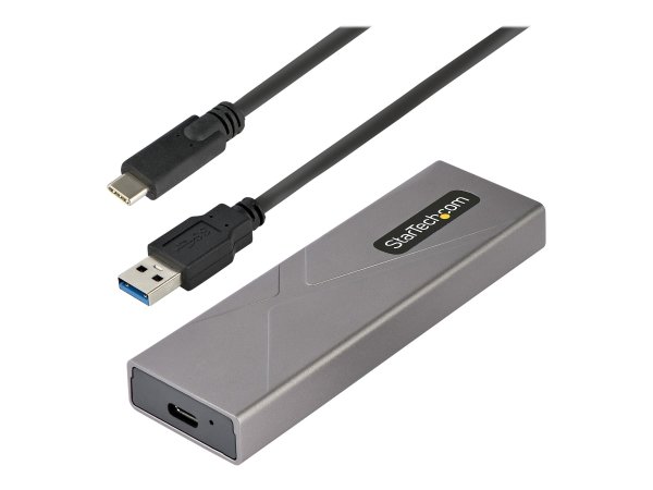 STARTECH.COM USB-C 10Gbps to M.2 NVMe or M.2 SATA SSD Enclosure Tool-free M.2 PCIe/SATA SSD Aluminum Enclosure USB-C & USB-A