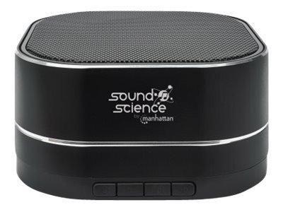 MANHATTAN Sound Science Metallic LED Bluetooth-Lautsprecher Bluetooth 5.0 Mikrofon Bedienelemente FM-Radio MicroSD-Slot schwarz