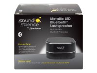 MANHATTAN Sound Science Metallic LED Bluetooth-Lautsprecher Bluetooth 5.0 Mikrofon Bedienelemente FM-Radio MicroSD-Slot schwarz