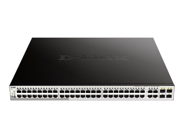 D-LINK DGS-1210-52MP/E 52-Port smart managed PoE Gigabit Switch 48x 10/100/1000BASE-T PoE 4x TP Combo Port/SFP Slot 370W PoE Kapaz.