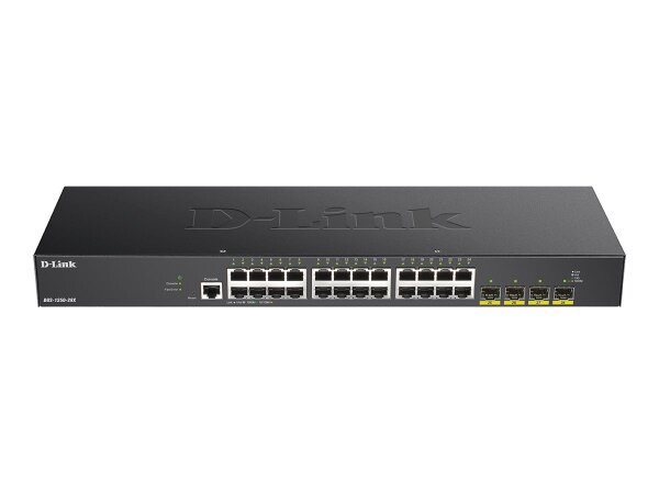 D-LINK DGS-1250-28X/E 28-Port Smart Managed Gigabit Switch 24x 1000BASE-T-Port 4x 10-Gbit Uplink-Port (SFTP+) Layer-2/Layer-3-Lite