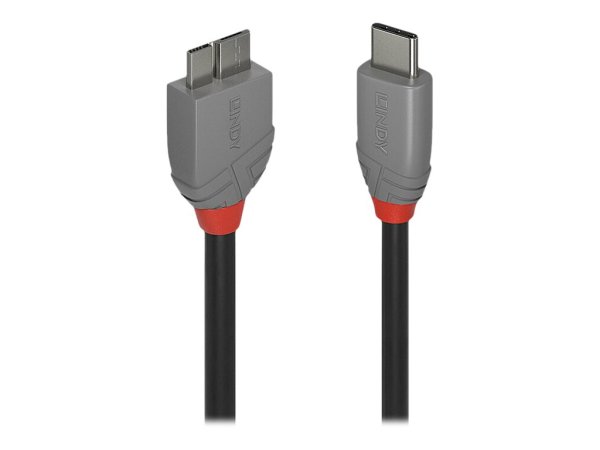 LINDY 1m USB 3.2 Typ C an Micro-B Kabel Anthra Line