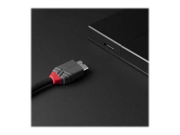 LINDY 0,5m USB 3.2 Typ C an Micro-B Kabel Anthra Line