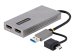 STARTECH.COM USB to Dual HDMI Adapter USB A/C to 2x HDMI Displays 1x 4K 30Hz 1x 1080p USB 3.0 to HDMI Converter 4in/11cm Cable