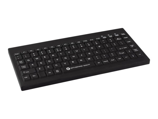 GETT GCQ Cleantype Easy Protect Compact silicone keyboard IP68 waterproof desinfectable 88 keys USB Colour black Layout DE