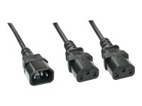 LINDY 1m C14 to 2 x IEC C13 Extension Cable