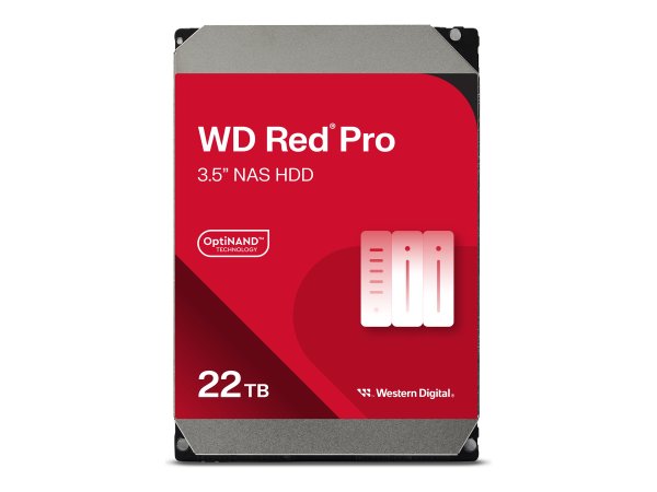 WD Red Pro NAS 22TB SATA 6Gb/s HDD 8,89cm 3,5Zoll internal 7200Rpm 512MB Cache 24x7 Bulk