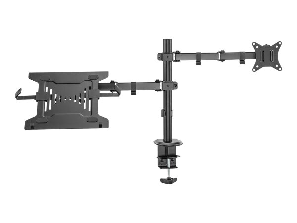 DIGITUS Montior arm with notebook tray 17-32Zoll 9kg Max clamp or grommet mount