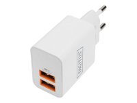 DIGITUS USB Charger 2x USB-A 15W 2x 2,4A white