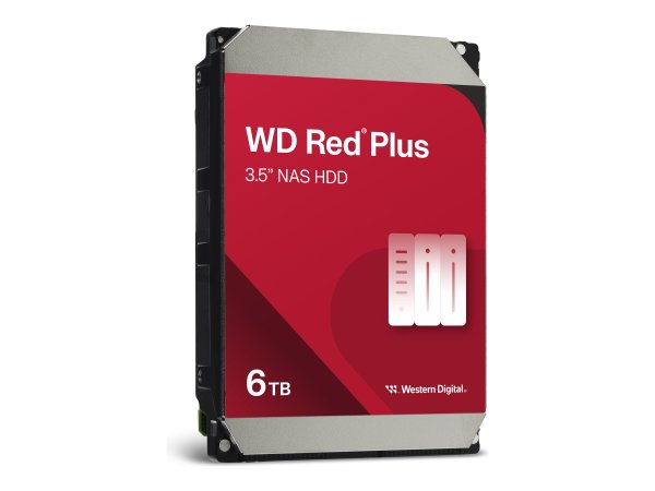 WD Red Plus 6TB SATA 6Gb/s 8,9cm 3,5Zoll 258MB cache internal HDD Bulk