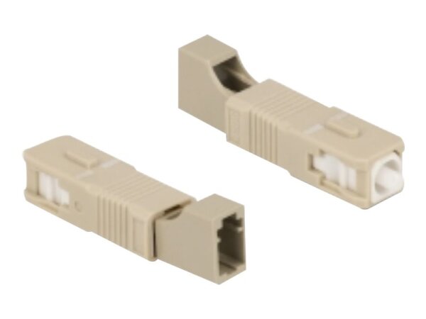 DELOCK LWL Hybrid Kupplung SC Simplex Stecker zu LC Simplex Buchse beige